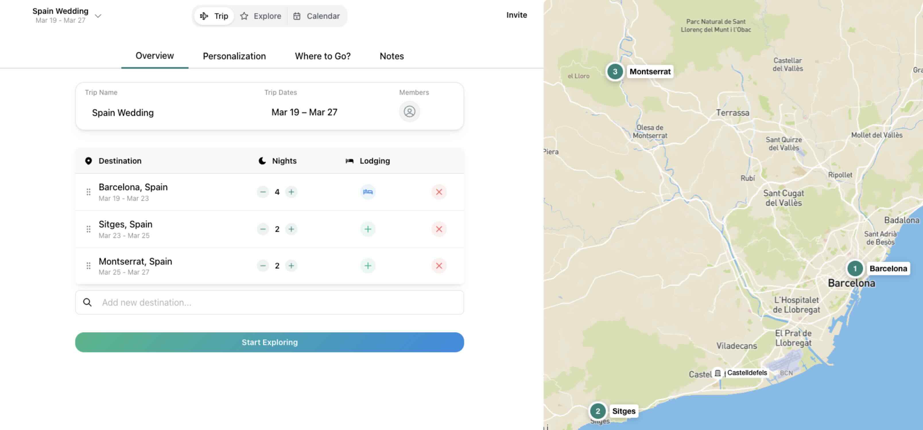Add Trip Details and Preferences